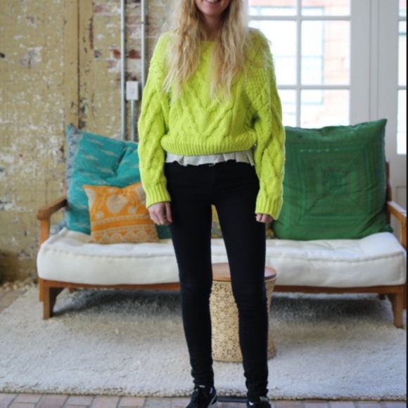 Free People Neon Green Sweater - Picture 2 of 3